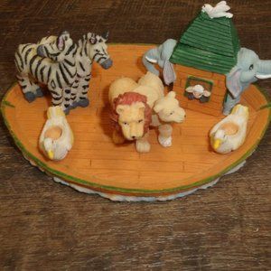 Miniature tea set Noah Ark dollhouse
